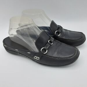 Bjorndal Zest Black Leather Slip-On Loafers Size 7.5M.